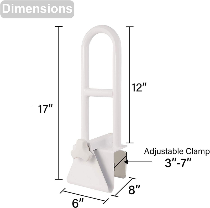Reguliuojama vonios ir dušo saugos rankena, nerūdijantis plienas, apkrova 226 kg, paviršiaus dengimas purškiama dažais, modernus minimalistinis stilius.