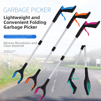 Lanwei sulankstomas šiukšlių klipsas, metalo-plast konstrukcija, nešiojamas šiukšlių rinkimo įrankis, 60 vnt./ dėžutė, 160 g, kvadrato forma