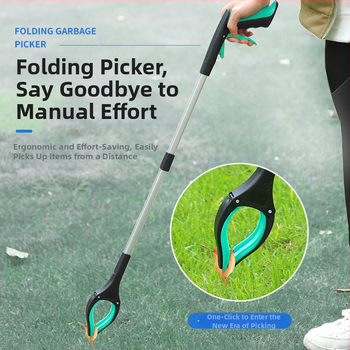 Lanwei sulankstomas šiukšlių klipsas, metalo-plast konstrukcija, nešiojamas šiukšlių rinkimo įrankis, 60 vnt./ dėžutė, 160 g, kvadrato forma