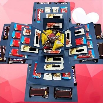 Петслойна експлозивна кутия за подаръци, матрьошка стил, хартиена конструкция – Hangming