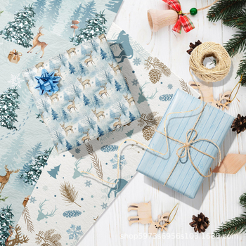 Διάκοσμητικό εξωτερικής συσκευασίας δώρου – Χριστουγεννιάτικο δάσος, χειμωνιάτικο, μοντέρνος μινιμαλισμός, σύνθετο υλικό, κωδ. Al 824421538346