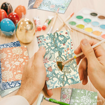 Σημειωματάριο με ρετρό μοτίβο, τσεπικό σημειωματάριο με οριζόντιες γραμμές, χαρτί από ακατέργαστο πολτό ξύλου 80 g, στυλ 19864248