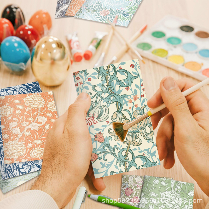 Σημειωματάριο με ρετρό μοτίβο, τσεπικό σημειωματάριο με οριζόντιες γραμμές, χαρτί από ακατέργαστο πολτό ξύλου 80 g, στυλ 19864248