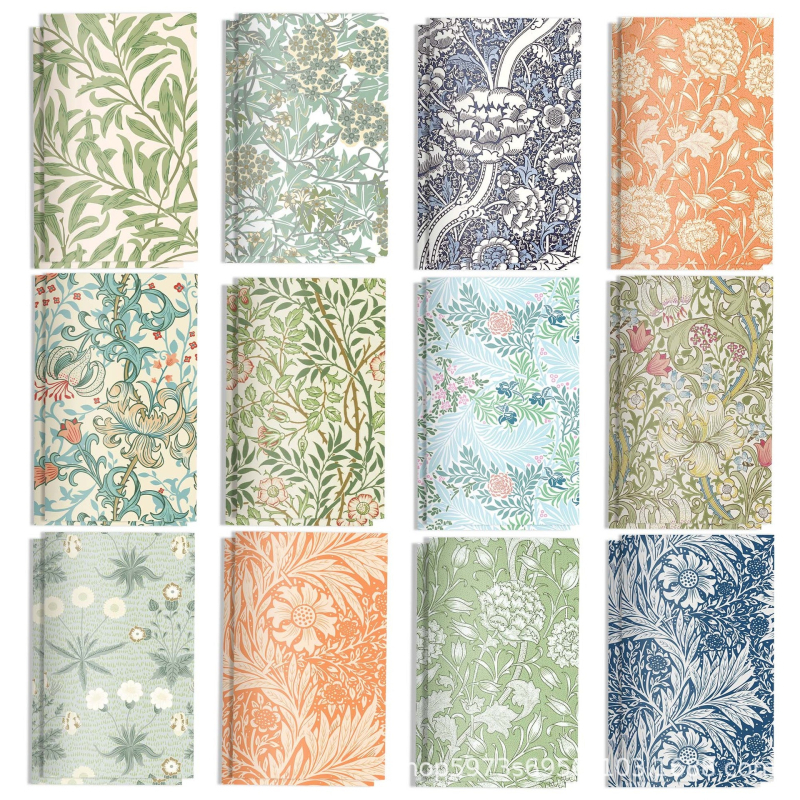 Σημειωματάριο με ρετρό μοτίβο, τσεπικό σημειωματάριο με οριζόντιες γραμμές, χαρτί από ακατέργαστο πολτό ξύλου 80 g, στυλ 19864248