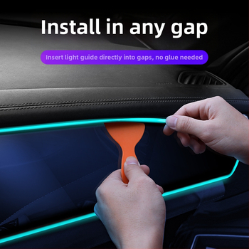 EL malas LED iekšējās atmosfēras lentes automobiļiem, 5W, 12V/5V, 1.2A, modelis 087, universāla saderība