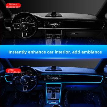 EL malas LED iekšējās atmosfēras lentes automobiļiem, 5W, 12V/5V, 1.2A, modelis 087, universāla saderība