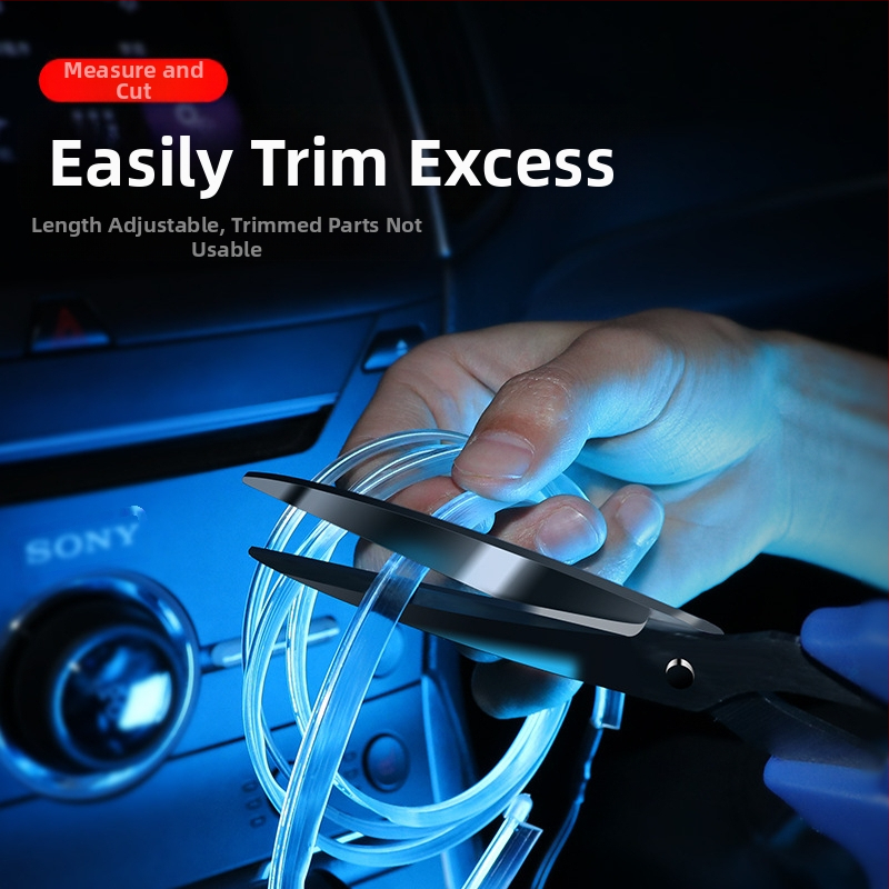 EL malas LED iekšējās atmosfēras lentes automobiļiem, 5W, 12V/5V, 1.2A, modelis 087, universāla saderība