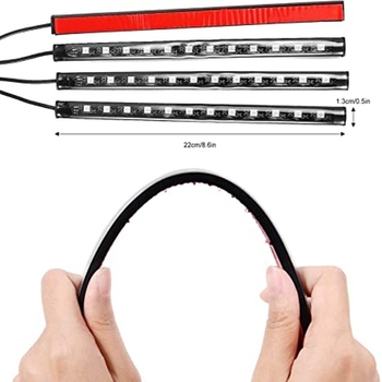 LED auto apkārtnes gaisma, kāju zonas apgaismojums ar USB, 12V, 5W, PC korpuss ar mīkstu līmi, balss vadība