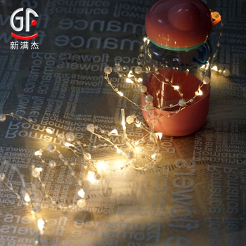 GF-pearl šviesos virvelė su variniu laidu, New Man Jie prekės ženklas, 0.06W, 4.5V baterijinis maitinimas, pritaikomas, vestuvėms ir Kalėdų dekoracijoms