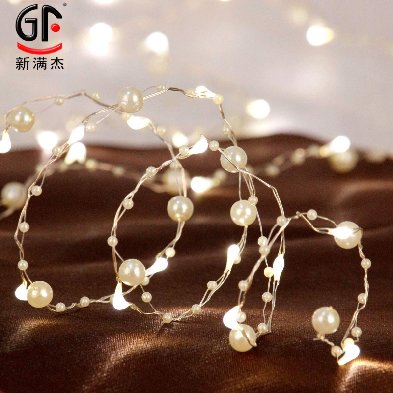 GF-pearl šviesos virvelė su variniu laidu, New Man Jie prekės ženklas, 0.06W, 4.5V baterijinis maitinimas, pritaikomas, vestuvėms ir Kalėdų dekoracijoms