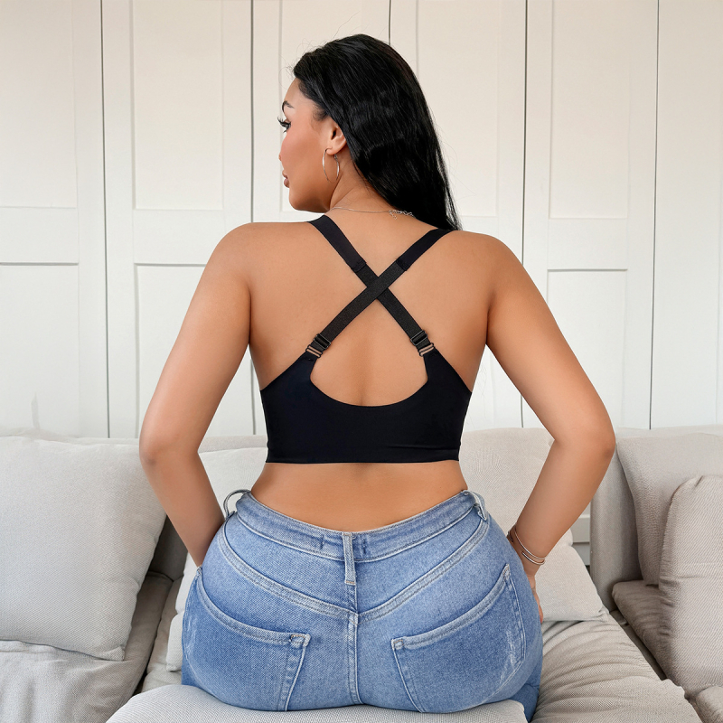 Νάιλον καμιζόλ με μορφοποιημένες κάψες, χωρίς ραφές, διαπνοή, πλευρικό κούμπωμα