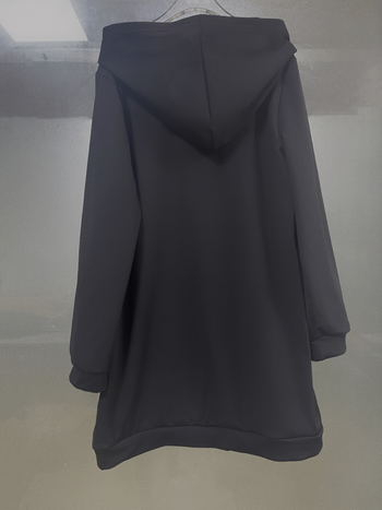 Φόρεμα φούτερ με κουκούλα σε σχέδιο κρανίου, πολυεστέρας με σπάντεξ, μεσαίου μήκους, ψηλή μέση, μακριά μανίκια