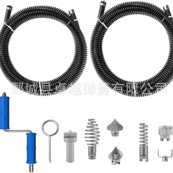 Valymo spiralė su išplėstinėmis jungtimis (vyriškos ir moteriškos) – plieninė viela, cinkuota danga, Little Treble
