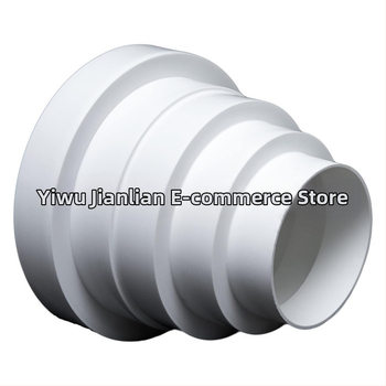 PVC редуктор за вентилационна тръба – пластмасов, адаптер през стената, дебел и удължен дизайн