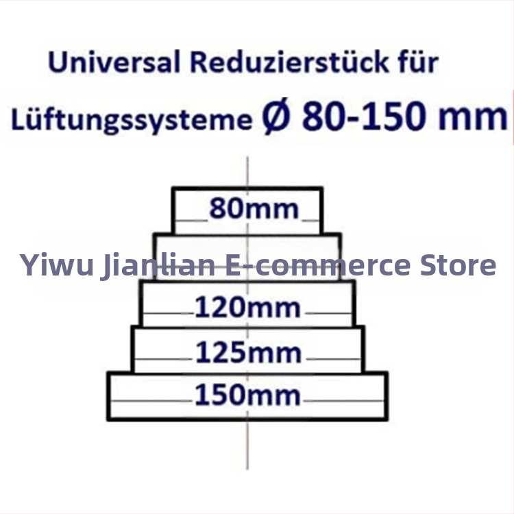 PVC редуктор за вентилационна тръба – пластмасов, адаптер през стената, дебел и удължен дизайн