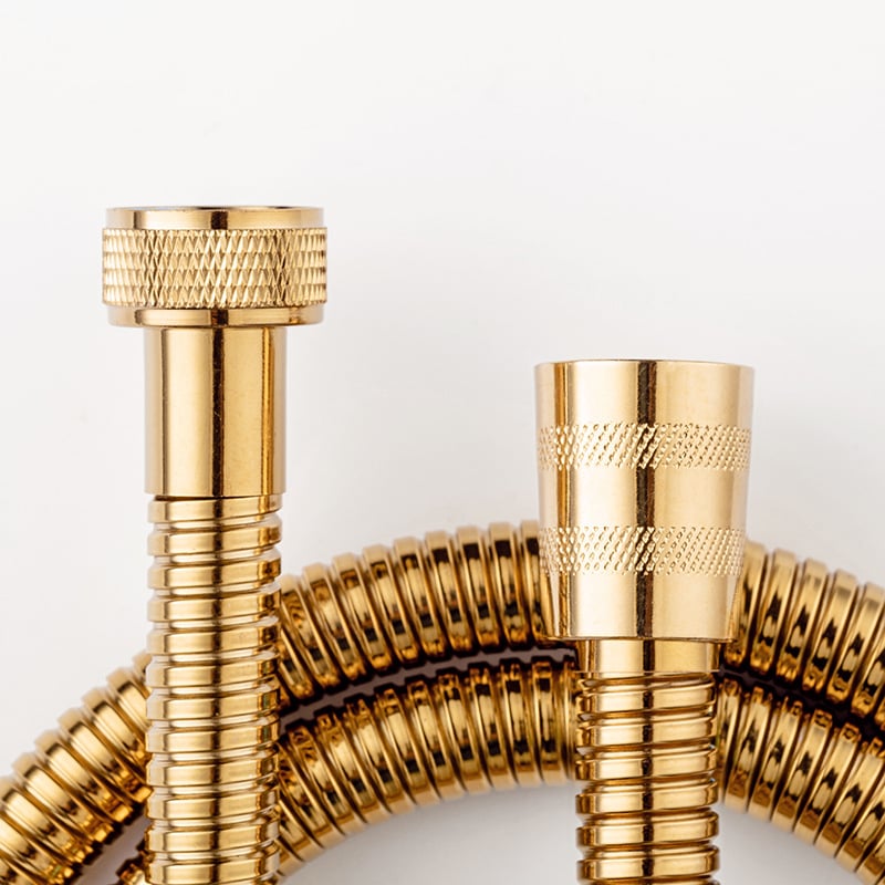 Dušas šļūtene no nerūsējoša tērauda ar titāna pārklājumu, model Titanium Encryption 001, griežams uzstādījums, zīmols Xuke, stils Light Luxury