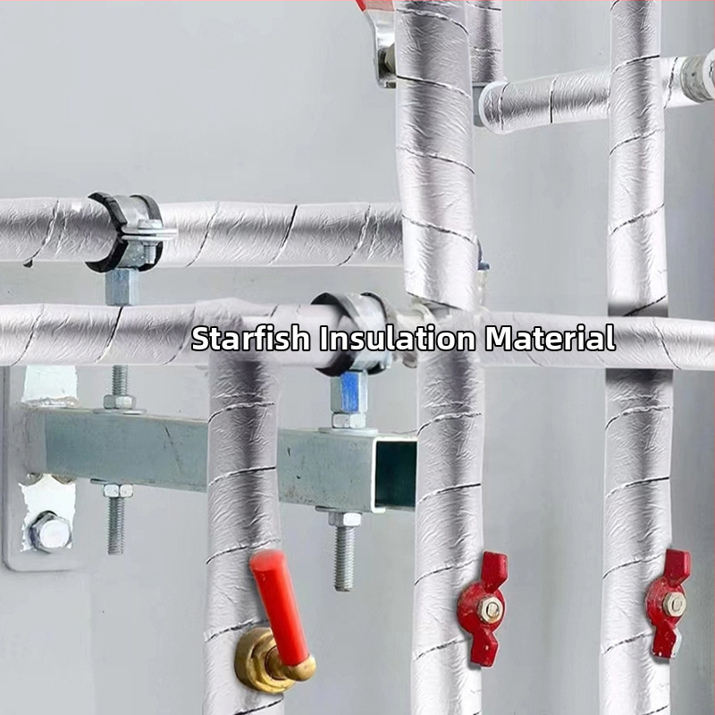 Самозалепваща алуминиева лента за изолация на водопровод, външна зимна употреба; основа: бутилов каучук; серия: топлоизолация, противопожарна и водоустойчива; лепило: гума на основа; приложение: ремонт на водопроводи