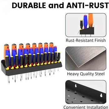 Θήκη κατσαβιδιών – Επιτοίχιος, Από Ατσάλι Άνθρακα, Μονοεπίπεδη Ράφι για Γκαράζ, Εργαστήριο και Οικία