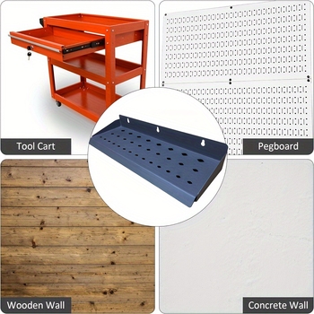 Θήκη κατσαβιδιών – Επιτοίχιος, Από Ατσάλι Άνθρακα, Μονοεπίπεδη Ράφι για Γκαράζ, Εργαστήριο και Οικία