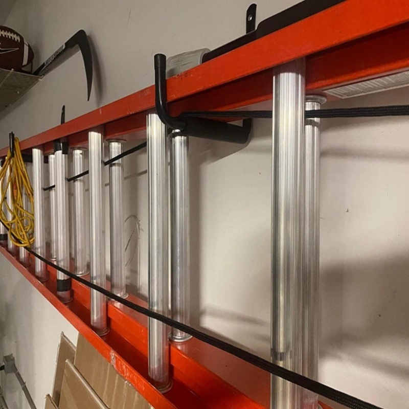 Тежкотоварна железна гаражна кука - единична кука, модерен минималистичен дизайн, капацитет над 30 кг, пакет от 6 броя, Denning