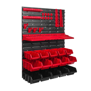 36 dalių įrankių rinkinys su kabinamu skydeliu ir PP plastiko laikymo dėžute