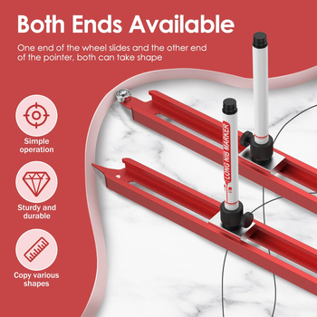 Многофункционален контурен измервател за дървообработване и плочки: копиране на неравни контури, радиусен измервател, универсален инструмент