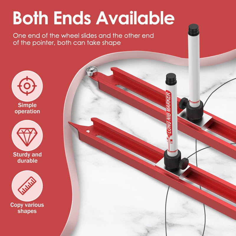 Многофункционален контурен измервател за дървообработване и плочки: копиране на неравни контури, радиусен измервател, универсален инструмент