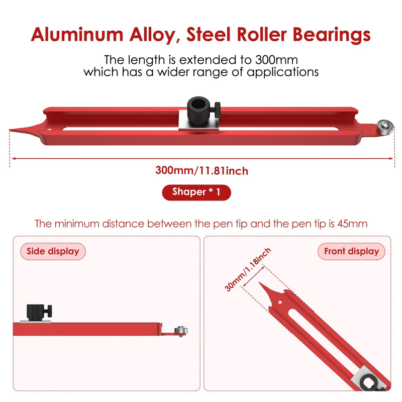 Многофункционален контурен измервател за дървообработване и плочки: копиране на неравни контури, радиусен измервател, универсален инструмент