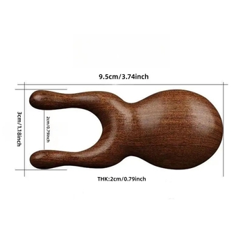 Koka gua sha komplekts ar masāžas ķemmi un meridiāna ruļļu — zīmols Ruijiu; materiāls: koks; svars: 35 g; piemērots fitnesam, veselības aprūpei un skaistumam