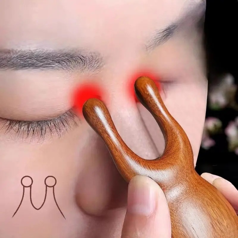 Medinis gua sha rinkinys su masažine šukele ir meridijano voleliu — Prekės ženklas Ruijiu; Medžiaga: medis; Svoris: 35 g; Taikoma: fitnesui, sveikatos priežiūrai ir grožiui