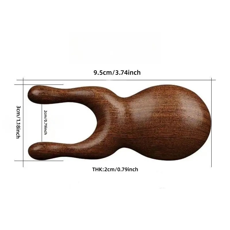 Medinis gua sha rinkinys su masažine šukele ir meridijano voleliu — Prekės ženklas Ruijiu; Medžiaga: medis; Svoris: 35 g; Taikoma: fitnesui, sveikatos priežiūrai ir grožiui