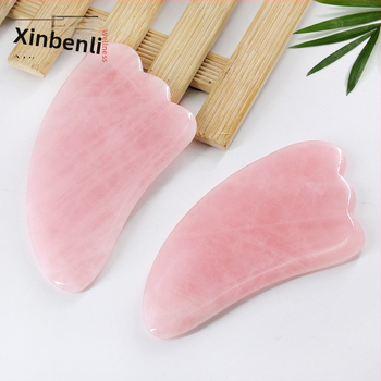 Gua Sha Scraper – Rozā kristālu jade trigāla sirds formā, materiāls: pulverveida kristāls, svars 65 g, specifikācijas: 1000, iepakojums: 200 gab., piemērots fitnesa aprīkojumam un veselības masāžām
