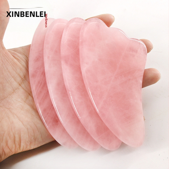 Gua Sha Scraper – Rozā kristālu jade trigāla sirds formā, materiāls: pulverveida kristāls, svars 65 g, specifikācijas: 1000, iepakojums: 200 gab., piemērots fitnesa aprīkojumam un veselības masāžām