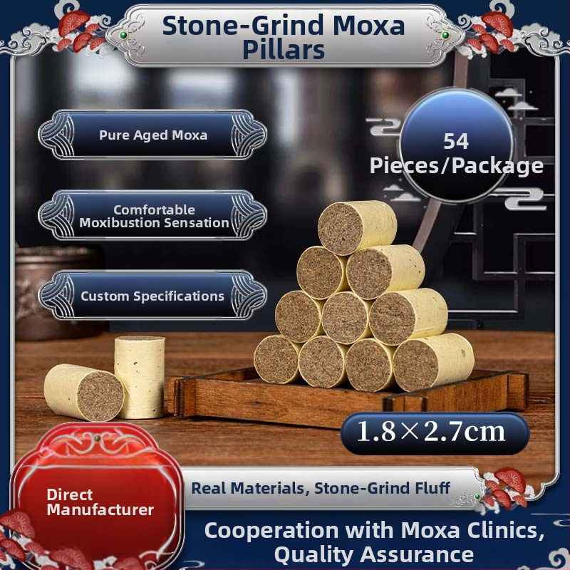 Kamenné valcované moxa tyčinky, trojročné Artemisia, Model AZ-054, balenie 54 kusov