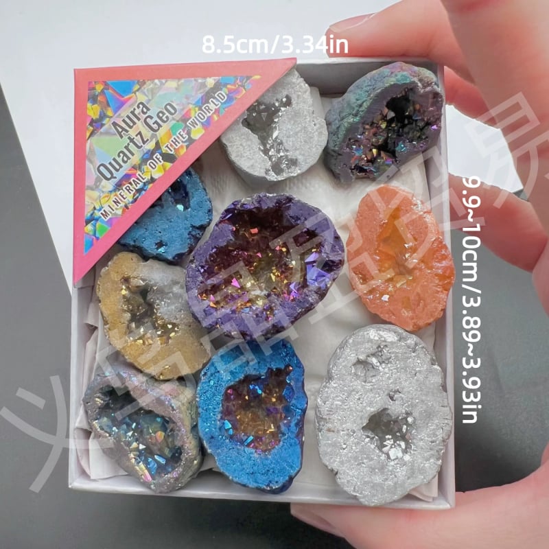 Φυσικός Αχάτης – Τραχύς Λίθος Κρυστάλλου – Μοντέρνο Μινιμαλιστικό Στυλ – Συσκευασία από Χαρτόνι