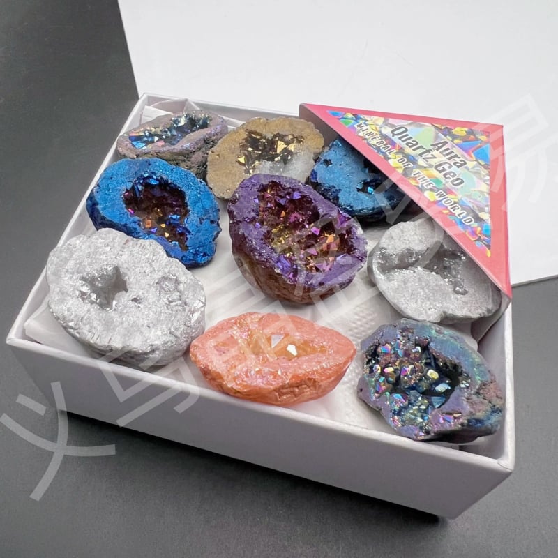 Φυσικός Αχάτης – Τραχύς Λίθος Κρυστάλλου – Μοντέρνο Μινιμαλιστικό Στυλ – Συσκευασία από Χαρτόνι