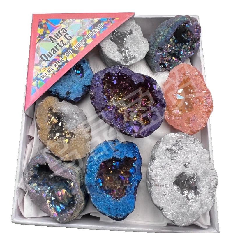 Φυσικός Αχάτης – Τραχύς Λίθος Κρυστάλλου – Μοντέρνο Μινιμαλιστικό Στυλ – Συσκευασία από Χαρτόνι