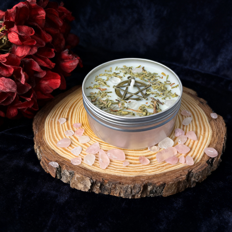 Rankų darbo kvapioji žvakė - apvalios formos, vidaus stalui, atmosfera ir gydomasis poveikis