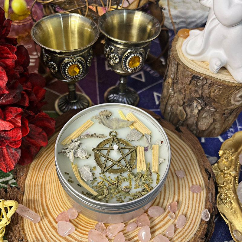 Rankų darbo kvapioji žvakė - apvalios formos, vidaus stalui, atmosfera ir gydomasis poveikis