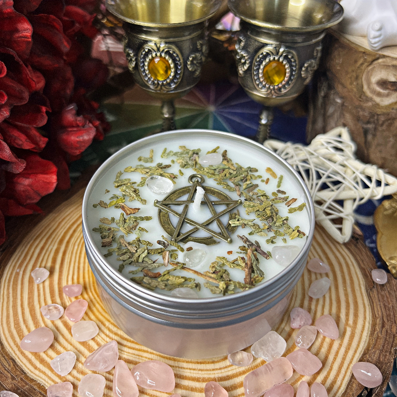 Rankų darbo kvapioji žvakė - apvalios formos, vidaus stalui, atmosfera ir gydomasis poveikis