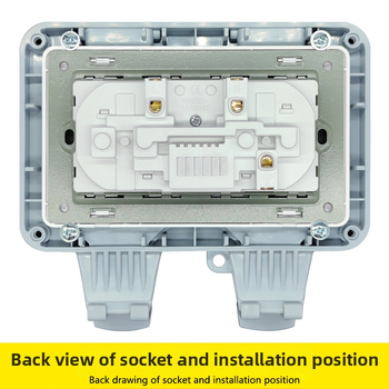 IP66 atspari vandeniui dviguba prancūziška kištukų lizda, 16A, sieninis montavimas, lauko naudojimui, 3 kontaktai, AC250V