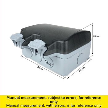 IP66 atspari vandeniui dviguba prancūziška kištukų lizda, 16A, sieninis montavimas, lauko naudojimui, 3 kontaktai, AC250V