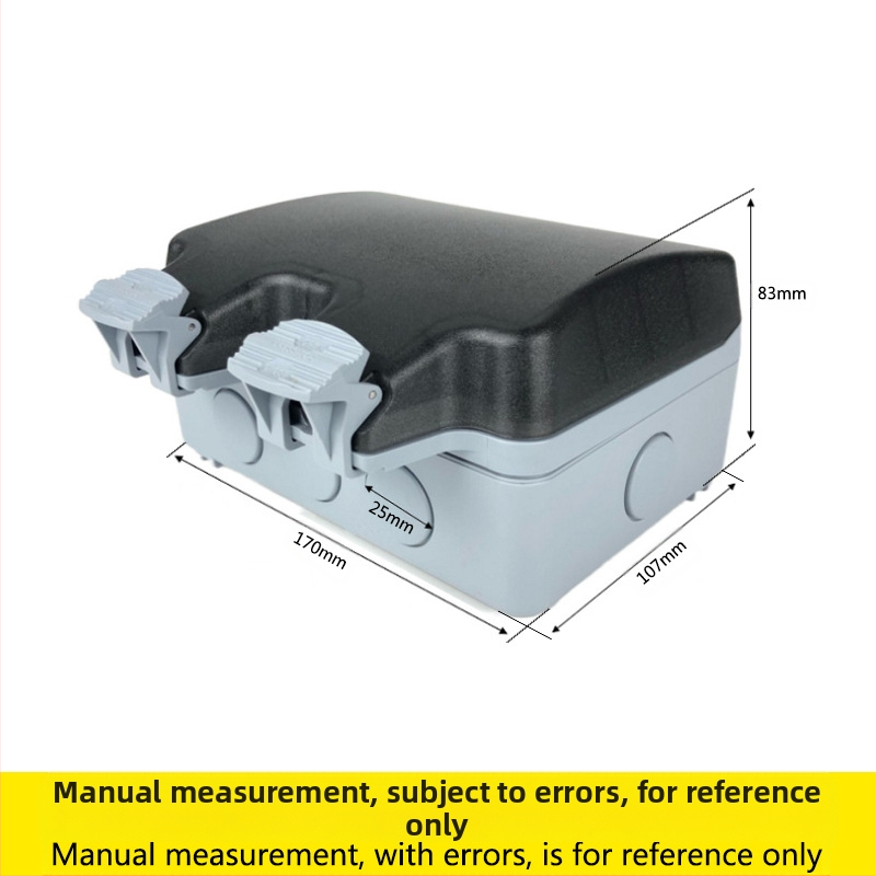 IP66 водоустойчиво двойно френско гнездо, 16A, стенен монтаж, за външно ползване, 3-пиново гнездо, AC250V