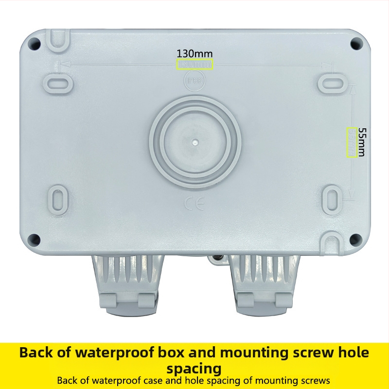 IP66 водоустойчиво двойно френско гнездо, 16A, стенен монтаж, за външно ползване, 3-пиново гнездо, AC250V