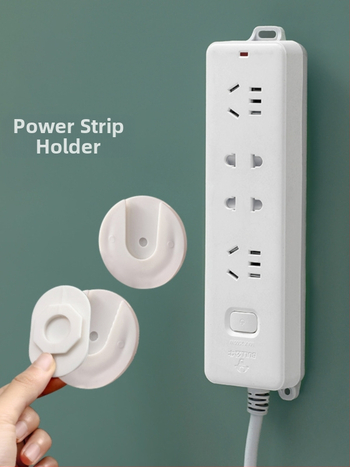 Hálózati hosszabbító tartó és kábelrendező — falra szerelhető csatlakozó és kábelrendező, akasztó a különböző tárgyakhoz (Anyag: műanyag; Stílus: Egyéb; Márka: Egyéb; Kategória: Egyéb rendező és porvédő eszközök)