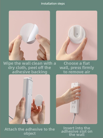 Hálózati hosszabbító tartó és kábelrendező — falra szerelhető csatlakozó és kábelrendező, akasztó a különböző tárgyakhoz (Anyag: műanyag; Stílus: Egyéb; Márka: Egyéb; Kategória: Egyéb rendező és porvédő eszközök)