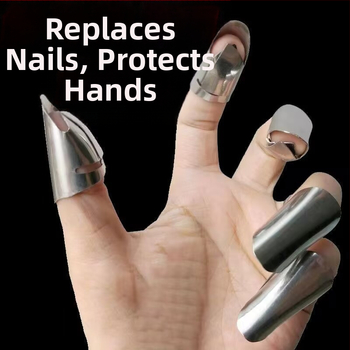 Ανοξείδωτοι προστατευτές δαχτύλων από ανοξείδωτο χάλυβα για κοπή λαχανικών, αποφλοίωση φασολιών και διαλογή κόκκων πιπεριού
