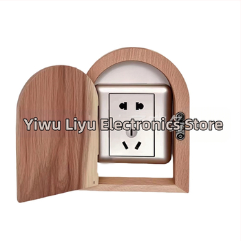 Ξύλινο διακοσμητικό αυτοκόλλητο τοίχου για διακόπτες — μοντέρνο μινιμαλιστικό σχέδιο (υλικό: ξύλο; κατηγορία: διακοσμήσεις; κατάλληλο για σπίτι, γραφείο, γενική χρήση)