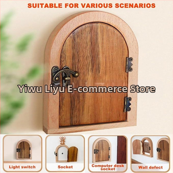 Ξύλινο διακοσμητικό αυτοκόλλητο τοίχου για διακόπτες — μοντέρνο μινιμαλιστικό σχέδιο (υλικό: ξύλο; κατηγορία: διακοσμήσεις; κατάλληλο για σπίτι, γραφείο, γενική χρήση)