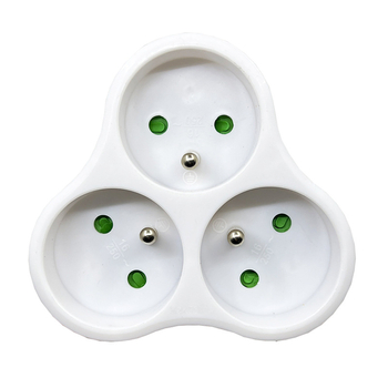 LJ Prancūzijos standarto maitinimo keitiklis, 1 į 3 kištukus, 16A/250V, CE sertifikatas, iki 3,5 kW